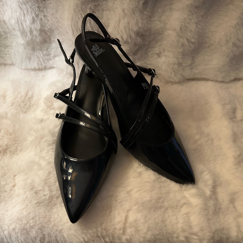Elegant Black Women's Slingback Shoes